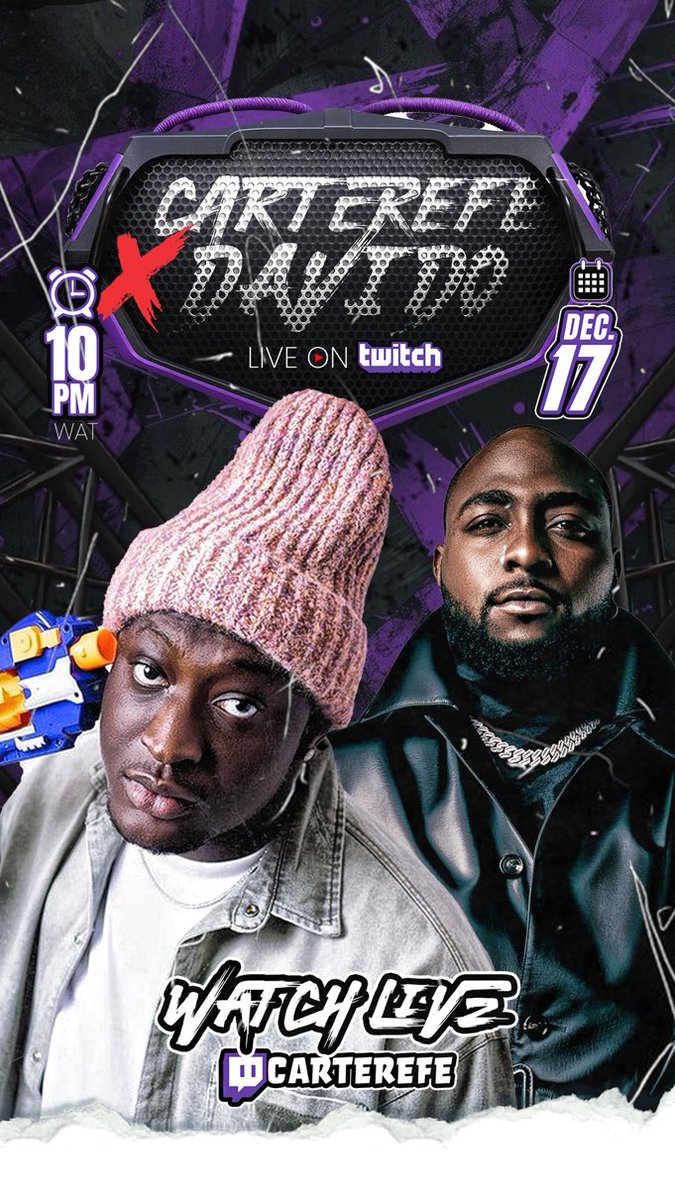 SHOLYMORE1's tweet image. W to mfking baddest will be live with Carterefe #twitchclips #ロイヤルファミリー  #5alivetour #Davido5iveAliveTour