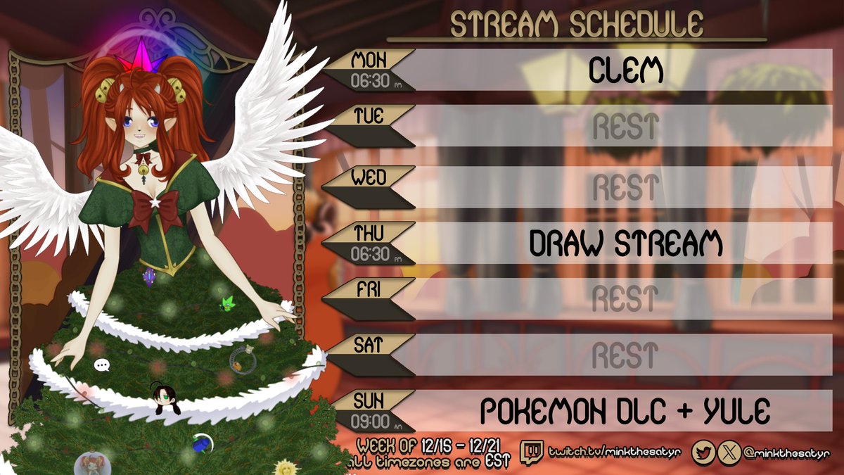MORE YULE GIVEAWAYS THIS WEEK!  LET'S GOOOOOO! ❤️

#vtuber #streamschedule #Yule