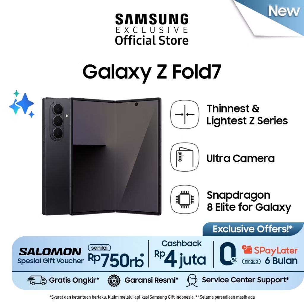 sukupret22's tweet image. Cek Samsung Galaxy Z Fold7 16GB/1TB - Jetblack | Smartphone AI | Hp Lipat Tipis | Kamera 200MP dengan harga Rp34.999.000. Dapatkan di Shopee sekarang! s.shopee.co.id/6faG6rFm4x?sha…