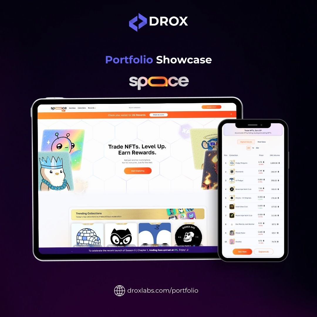 droxHQ's tweet photo. Proud to showcase https://t.co/btJMTtJOLu, a gamified NFT marketplace designed for creators, collectors, and gamers with full revenue sharing🖼️ https://t.co/MYQIwIxj0w