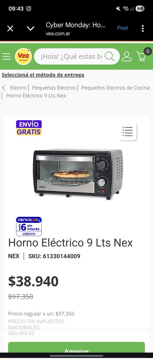 pistlow's tweet photo. @vmenditto Me figura ese precio.  Igual será que esta mal?? No entraría mucho en 9 litros https://t.co/EtJ5s2cLQ7