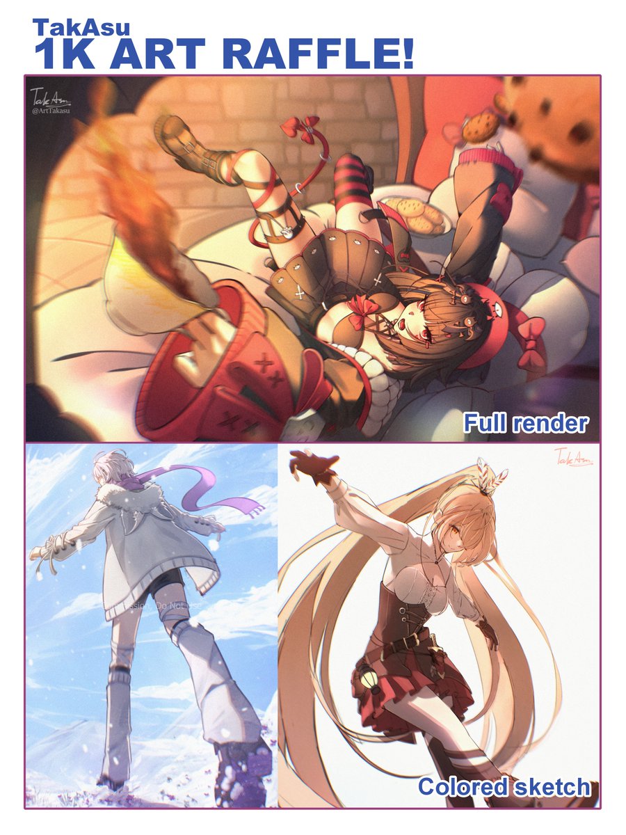 ArtTakasu's tweet photo. 📢ART RAFFLE 
To celebrate 1K folls, I’m hosting an art raffle! 🩵

🎁Prizes: OK for monetized content, no merch!
• 1st: Full render
• 2nd: Colored sketch

How to join:
◆ Follow
◆ Like + Rt
◆ Reply with your OC or VTuber

More details⬇️
Good luck!
#artraffle #Vtuber https://t.co/UqqDsMsVBs