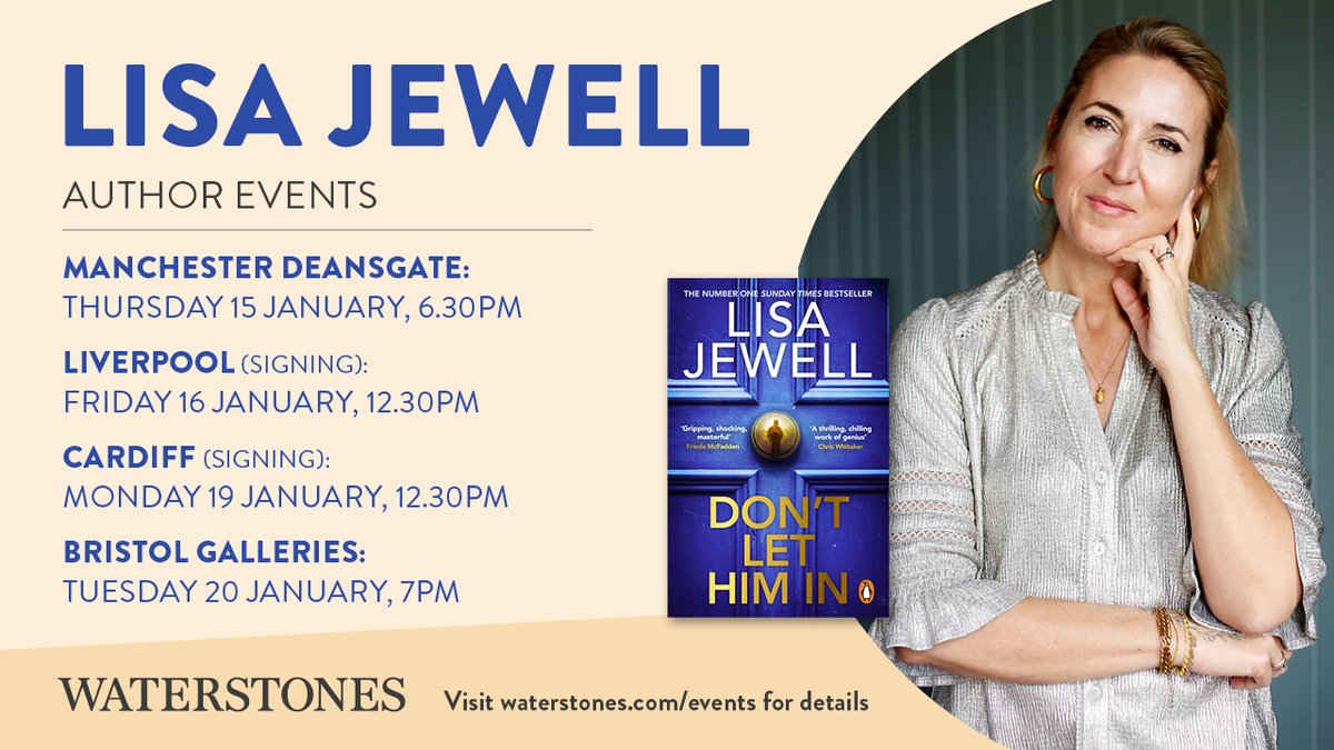 WaterstonesLPL's tweet photo. We know you're deep in the throes of all that Christmas planning but if you want/need something to look forward to in the New Year - BEHOLD! A visit from @lisajewelluk will banish those January blues! Lisa will be signing copies of #Dontlethimin 12.30pm Fri 16th Jan. Join us! https://t.co/zOBkTxCTKd