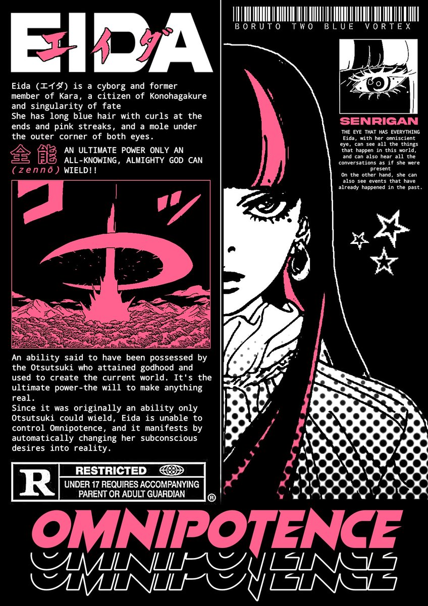 CamilaL007's tweet image. #BORUTO | La que tiene poder absoluto 🖤✨

[ Créditos a : Mikio Ikemoto ]

#eida #ada #BorutoTwoBlueVortex