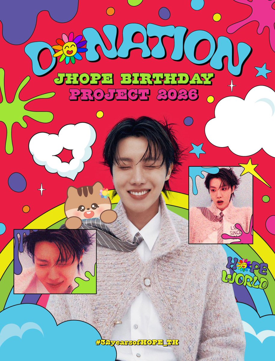 thisisjniverse's tweet photo. 🌈 𝐖𝐞𝐥𝐜𝐨𝐦𝐞 𝐭𝐨 𝐇𝐎𝐏𝐄 𝐨𝐧 𝐭𝐡𝐞 𝐒𝐜𝐫𝐞𝐞𝐧

ㅡ สวัสดีค่ะอาร์มี่และคนรักจองโฮซอก 🐿️💓
 Hello armys who love our j-hope.

เราและทางทีมจัดทำโปรเจคจอ ADs สำหรับวันเกิดเจโฮปในปี 2026  ที่บริเวณ MBK เชิญชวนทุกคนมาโดเนทร่วมกันเป็นส่วนหนึ่งในงานวันเกิดปีนี้ของเจโฮปด้วยกันค่ะ 💜🐿️
We're planning to j-hope's BirthDay project
(LED Ads at the MBK centre Bangkok), you can donate the funds if you want to support ours project.

Expected Schedule:  14/02-20/02 2026

💘Goal - 30,000 Baht

Donate method 📲
🎀 𝑻𝑻𝑩 : 𝟏𝟖𝟖-𝟐-𝟒𝟗𝟑𝟓𝟑-𝟕 (𝑵𝒂𝒕𝒓𝒖𝒋𝒂 𝑲)

ฟอร์มสมทบทุน (Armys only) : https://t.co/4zLAaCeJUy

#32yearsofHOPE_TH #jhope