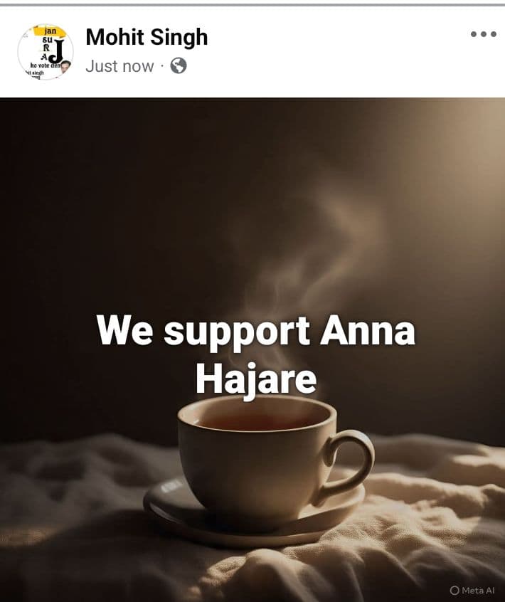 aazadmohit's tweet photo. We support Anna Hajare 
@narendramodi @RahulGandhi @BJP4India @BJP4UP @BJP4Gujarat @BJP4Delhi @BJPCentralMedia @BJPSCMorcha https://t.co/3KvoEleBbQ
