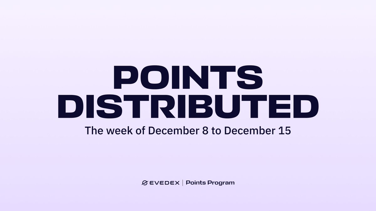 EVEDEX's tweet image. Points earned during the Week 1 of the Points Program have been distributed to active EVEDEX traders.

What’s your total? 💭