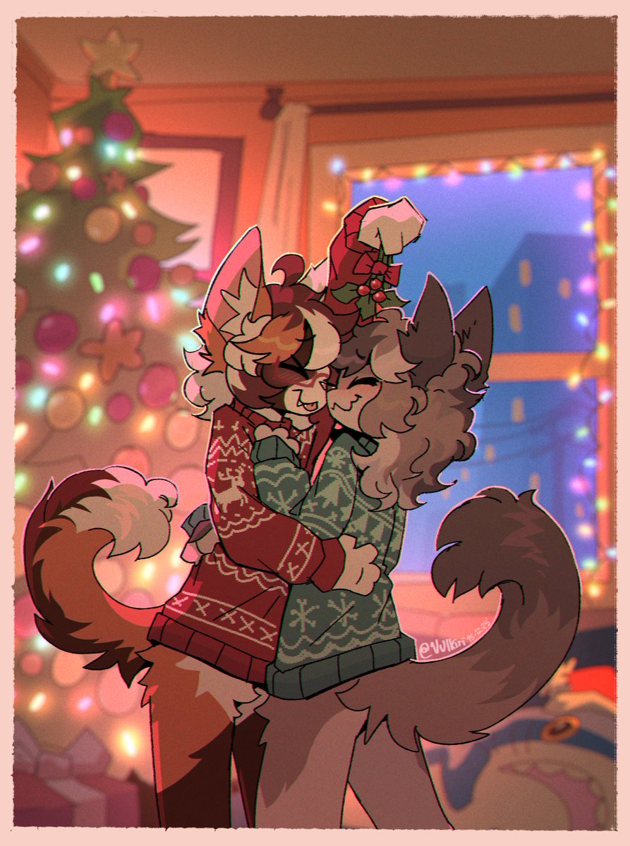 Vulkiri's tweet image. under the mistletoe ^^