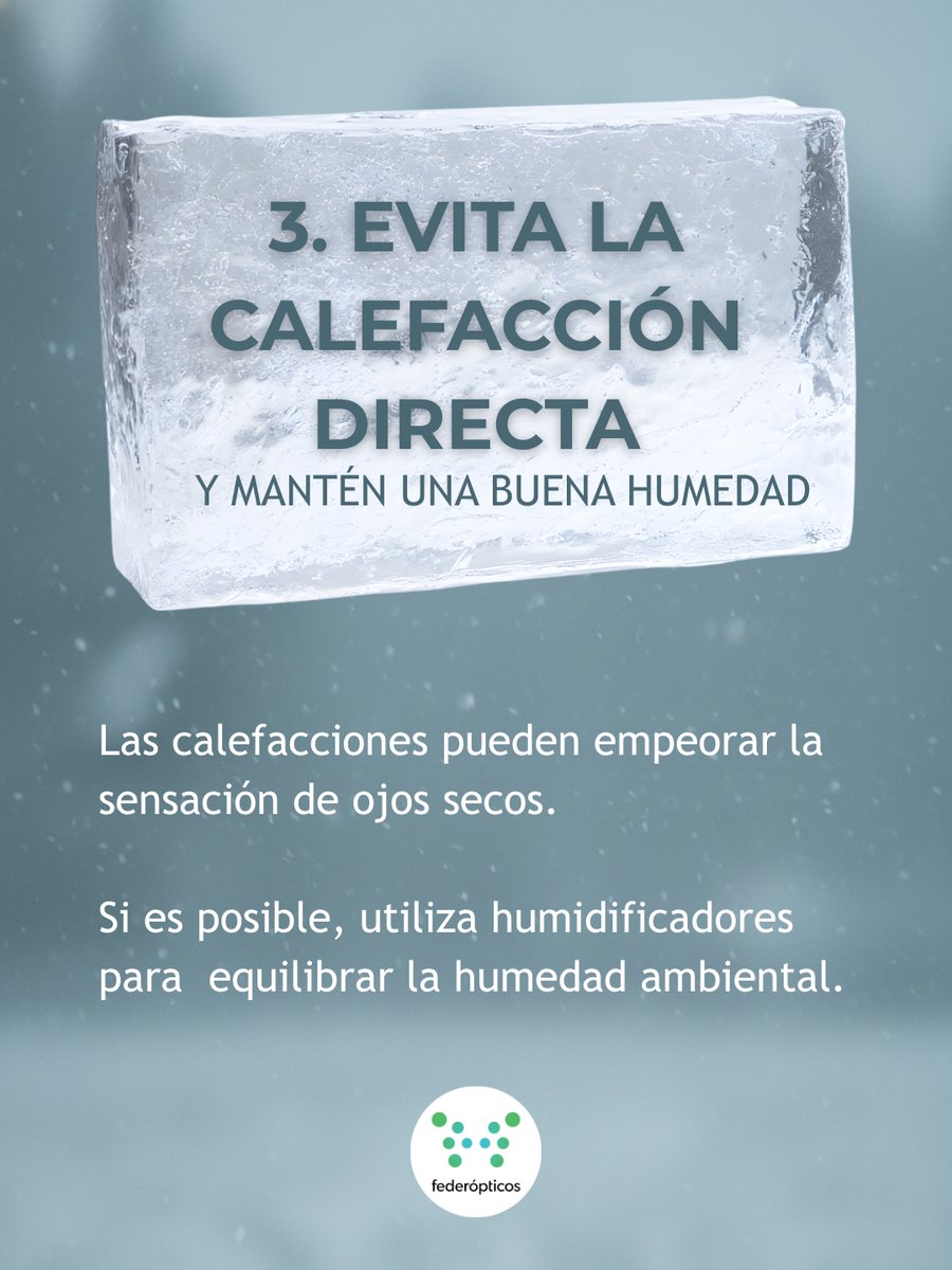 El invierno también afecta a tus ojos. El frío, el viento y la calefacción pueden resacar la superficie ocular y causar picor, lagrimeo o enrojecimiento. ❄️👀
Sigue estos pasos para evitarlo.