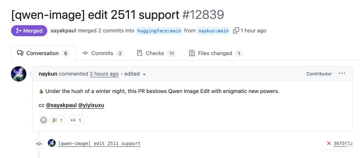 SD_Tutorial's tweet image. Qwen Img edit 2511....on the way !!!
😁🤪