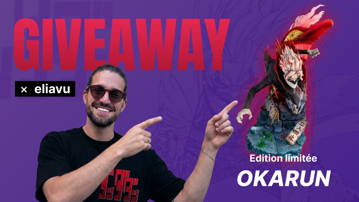 🎁NOUVEAU GIVEAWAY 🎁

Avec <a href="/eliavu_/">Eliavu</a>  a trouvé cette magnifique figurine Okarun en édition limitée et vous la fait gagner !!!

Pour participer :
🎯 valide tes quêtes sur notre site givn.io/g/Eliavu/eliav…
👯Tag sous le post un pote à toi 

TAS le 30/12 sur notre site 🍀