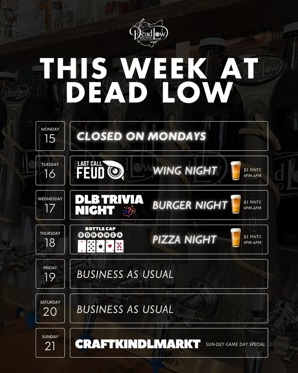 This week at Dead Low Brewing! 🍻