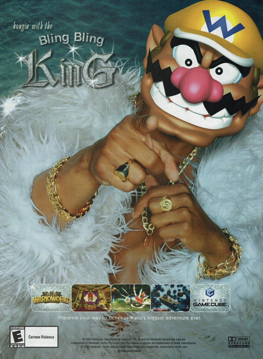 VideoGameHstry's tweet image. Wario World ad (2003)