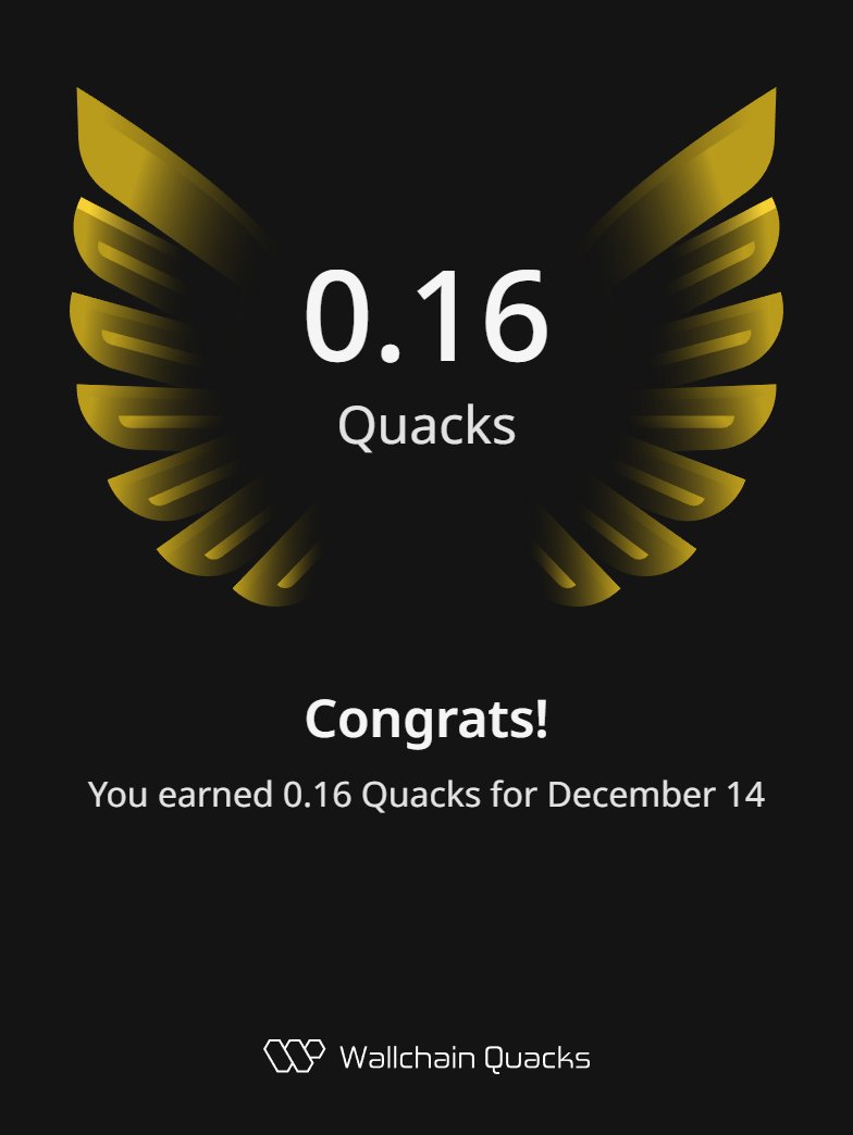 Got my Quack receipts for my actions on the 14th  I mostly talked and engaged other quackers on

On the way to be the good Quackers 

<a href="/wallchain/">Wallchain Quacks</a> 

Good replies earns you Quacks!
