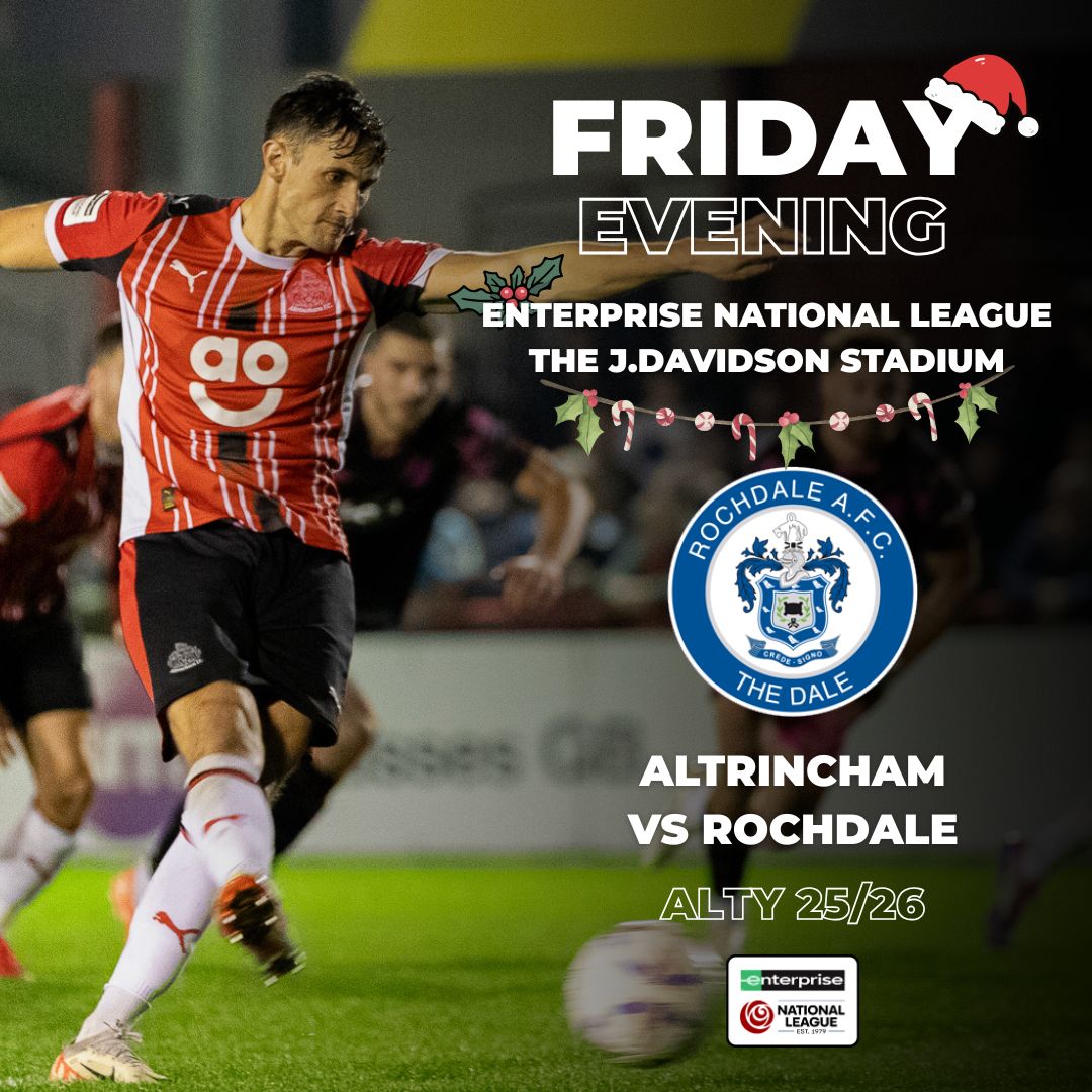altrinchamfc's tweet image. 🔜 Join us on Friday evening, under the lights at the @JDavidsonScrap Stadium for a pre-Christmas cracker in the @NL_Enterprise 😍

🎫 tinyurl.com/3xr58thk
🍻 Hospitality is SOLD OUT

#YourTownYourClub