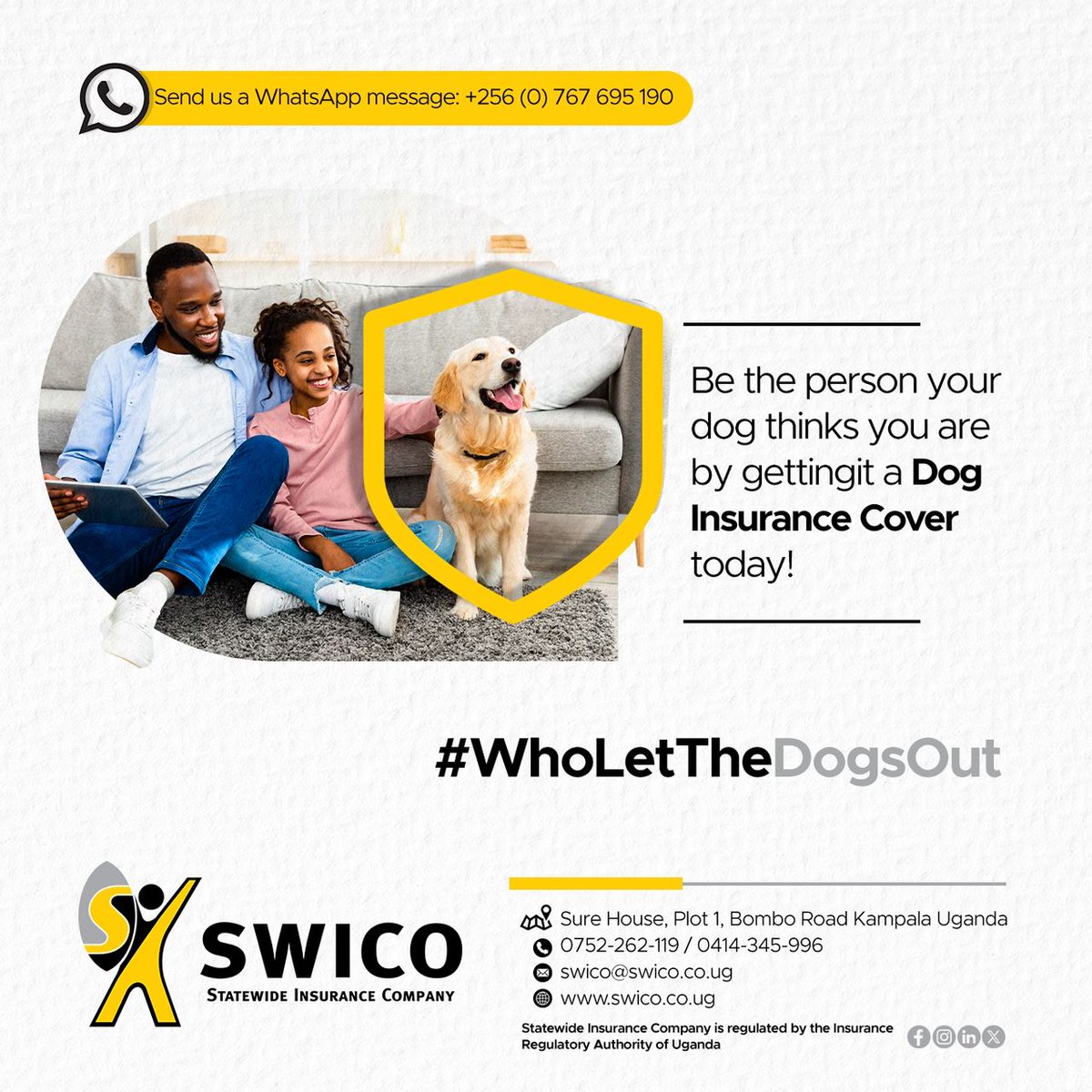 nbstv's tweet photo. Dogs are part of the household, and their health needs planning. #SWICODogInsurance supports vet care during illness, accidents, and unexpected medical situations.

@swico_uganda 

#SWICO #NBSUpdates https://t.co/MxtF1TRdt8