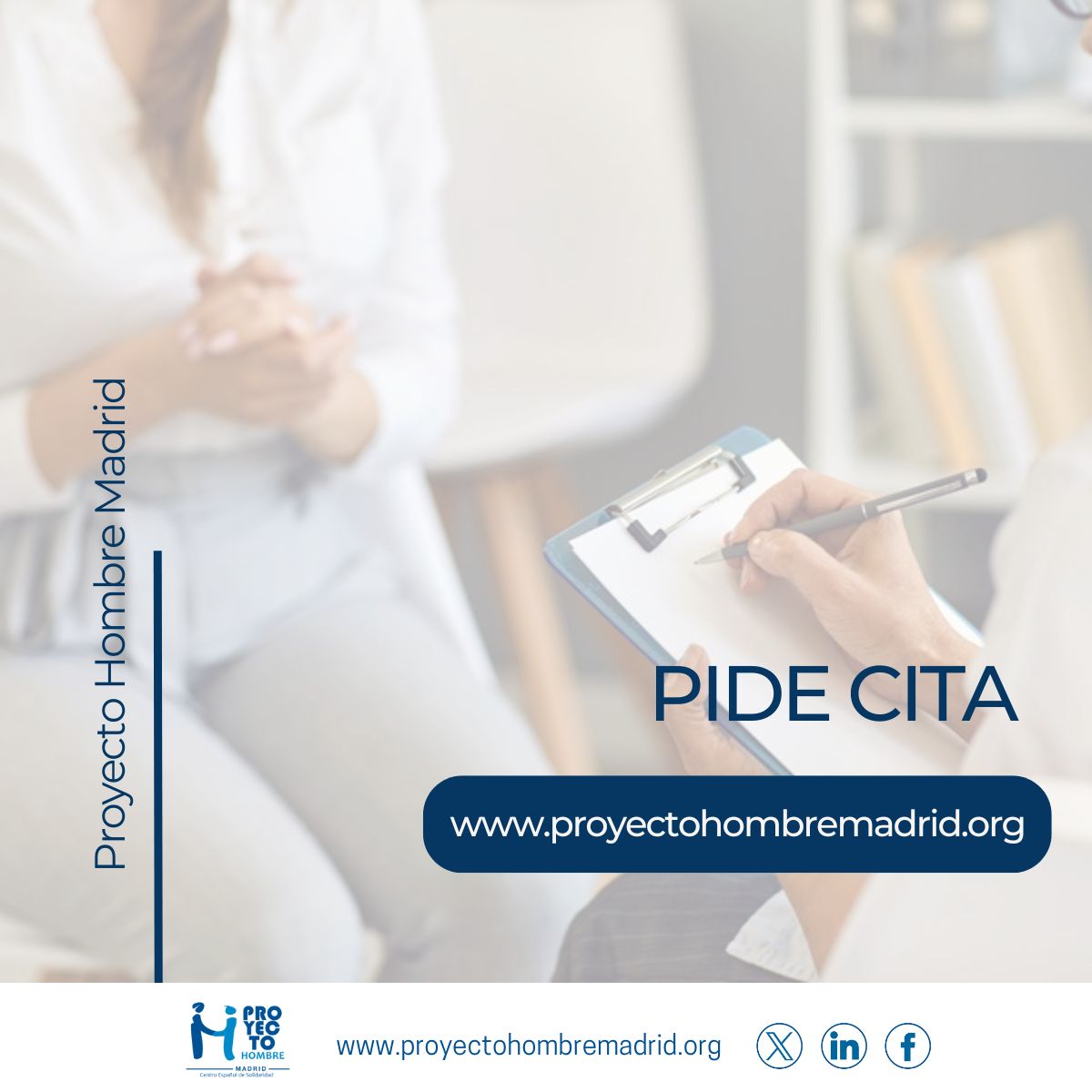 Si crees que tienes un problema de adicción, o que alguien de tu entorno puede tenerlo, contacta con nosotros. Podemos ayudarte.

🔗 bit.ly/3WKZQ3d

 📞 638.15.53.83
💻 info@proyectohombremadrid.org