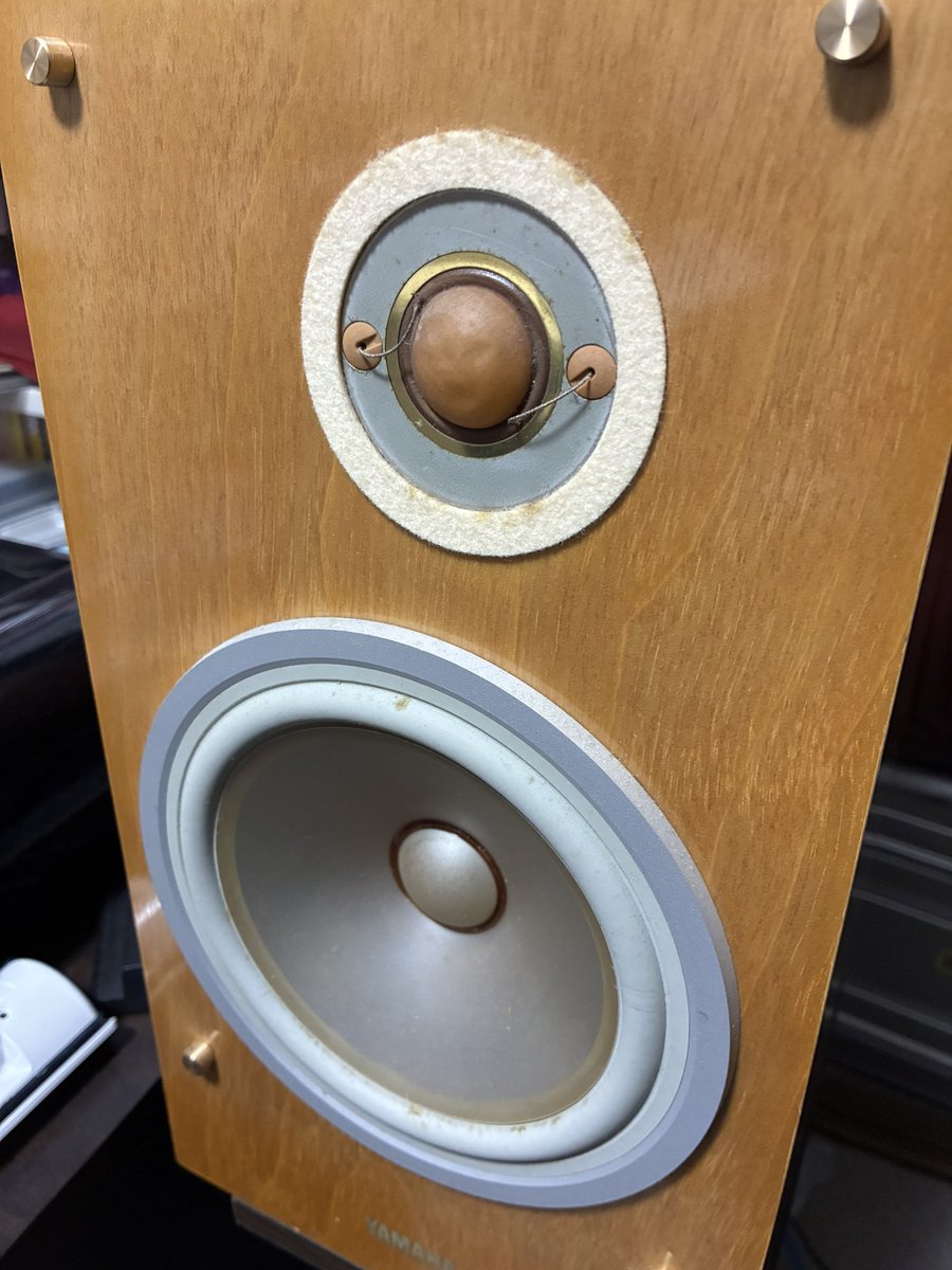 タブラ 高音のみ 30年以上使ったスピーカーの左側、高音が割れて聴くに堪えない。アタシ