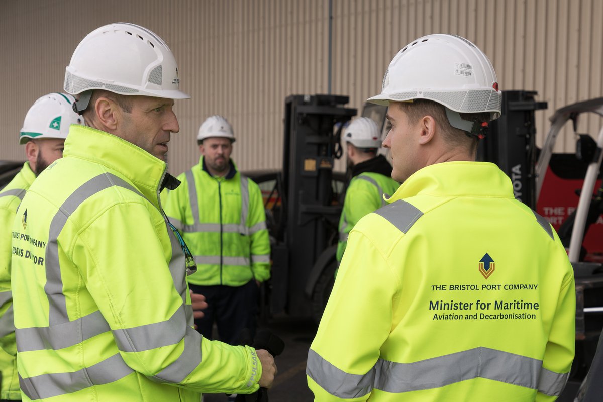 bristolport's tweet photo. Last week, Shipping Minister Kier Mather visited Bristol Port. During his visit, Kier met with our team, learned about our new safety campaign and was impressed by the ground-breaking safety technology in our warehouse. https://t.co/30DaZSBQRs