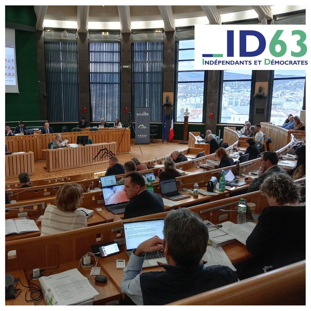 🟩🟦 Vos élus du Groupe Indépendants et Démocrates 63 sont présents pour la dernière session plénière de 2025 ce 15 décembre au Conseil départemental du <a href="/Departement63/">Puy-de-Dôme, mon Département</a> !

👇 Pour suivre la session en direct : youtube.com/watch?v=F8CSqJ…