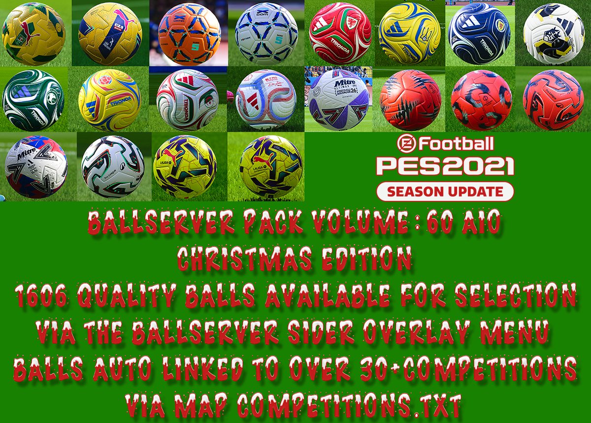 #PES2021 BallServer Pack Volume: 60 AIO - Christmas Edition by Hawke pesmodding.com/2025/12/pes-20…