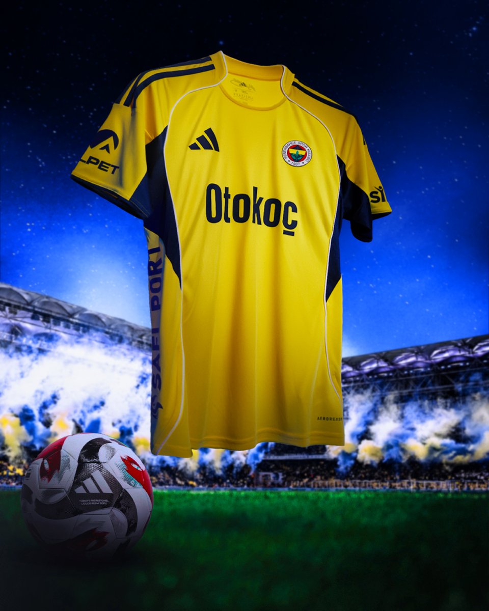 Fenerbahce's tweet photo. Bu akşam @adidasfootball ve @fenerium iş birliği ile hazırlanan sarı forma, sarı şort ve sarı konçla sahadayız! 

#FBvKON https://t.co/KVQjKWBESD