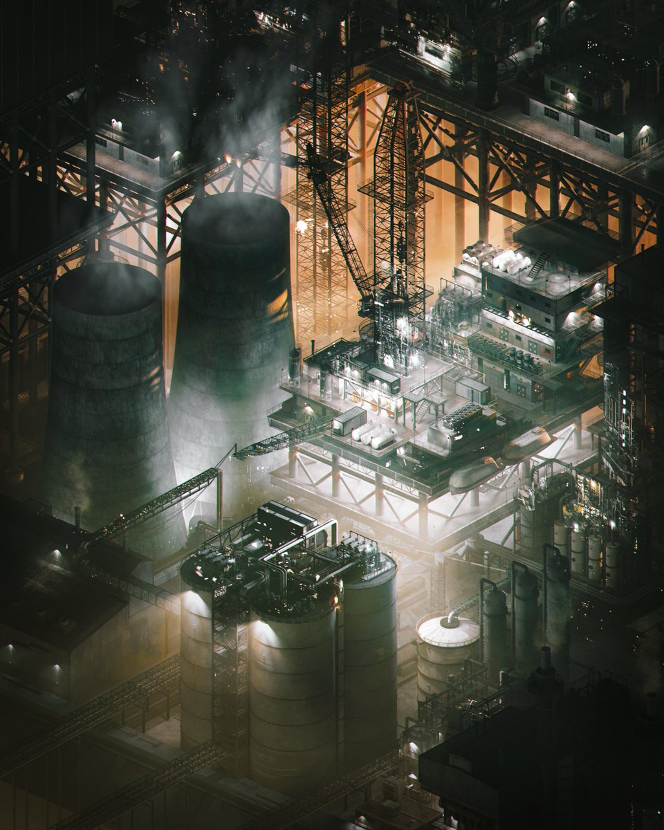 jarvinart's tweet photo. Refinery at night https://t.co/r29Y3q0Cj5
