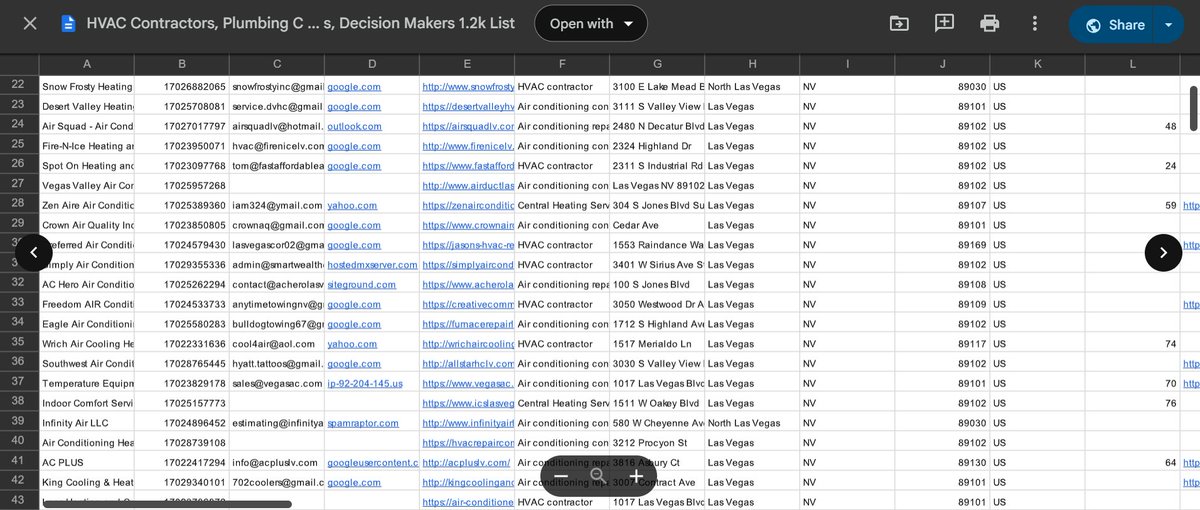 I’ve got a FOCUSED LIST OF 1,200 DECISION MAKERS ACROSS:
- HVAC
- PLUMBING COMPANIES
- AIR CONDITIONING COMPANIES
- HEATING COMPANIES

This includes owners and senior operators who actively spend on services, software, marketing, and operational upgrades.

If you sell anything