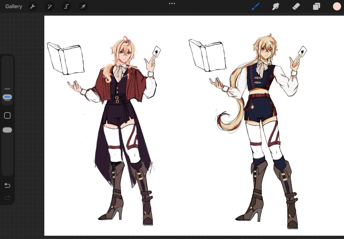 kunidansen's tweet image. fixing my oldass genshin oc i made back in 2022 and I’m lowkey tweaking