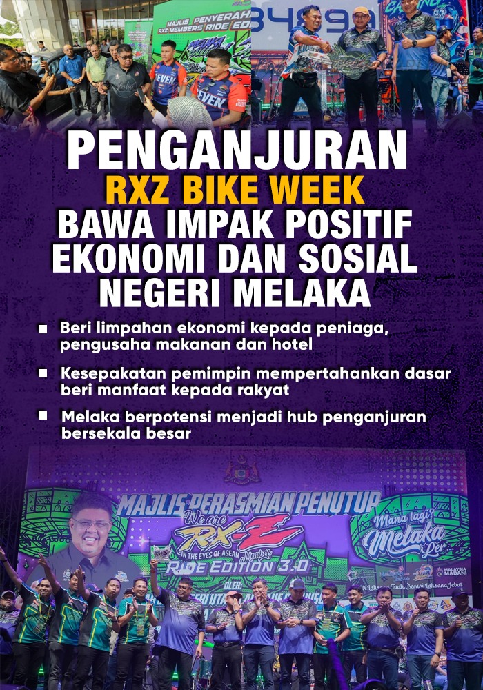 SuaraBulat's tweet photo. PENGANJURAN RXZ BIKE WEEK BAWA IMPAK POSITIF EKONOMI DAN SOSIAL NEGERI MELAKA
#Melaka
#RXZBikeWeek
#RXZMelaka
#MiTC https://t.co/uDgHsobiTf