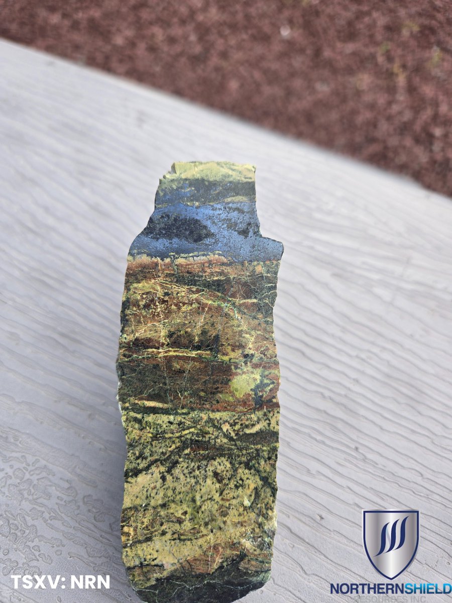 NorthernShield's tweet image. Results continue to build the 2km wide Creston Target on our Root &amp;amp; Cellar Property where new mineralization points to a large Cu-Au system. Our Oct. assays from the Conquest Zone: 4.35m of 3.4 g/t Au and 5.7 g/t Te, with a high-grade interval of 4.4 g/t Au &amp;amp; 8.6 g/t Te over 0.5m