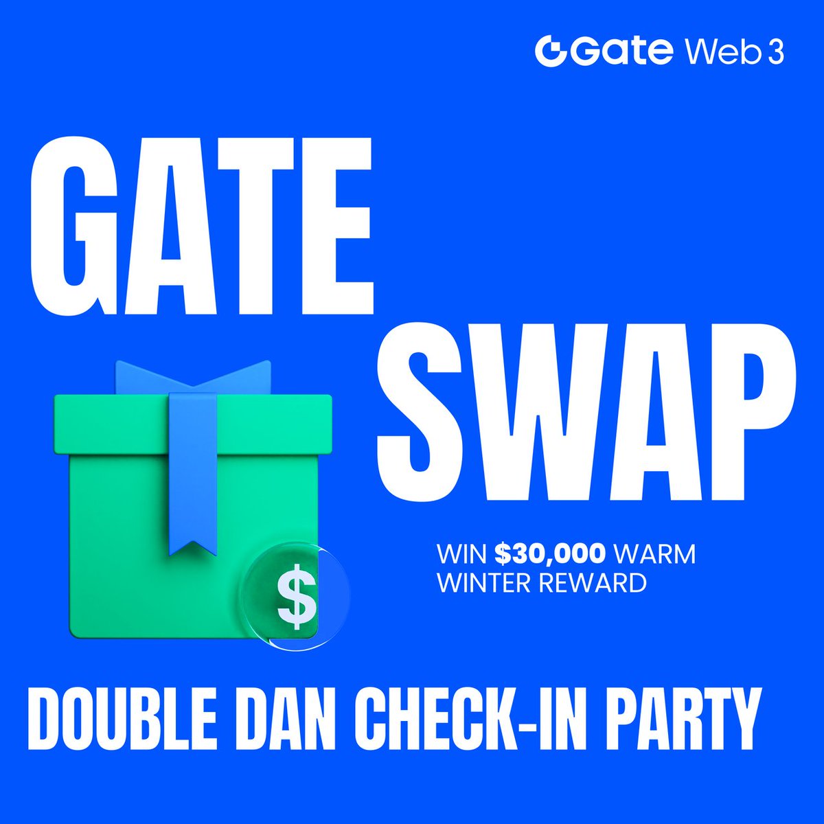 🔥 Gate Swap Double Dan Check-in Party is Ongoing! Keep Checking-in to Win $30,000 Warm Winter Cash Reward

✅ New User Gift: First trade ≥ 10U, get 5 USDT instantly
✅ Daily Check-in: Daily trade ≥ 10U counts as check-in. Accumulate days to stack rewards up to 15 USDT
✅ 12.25