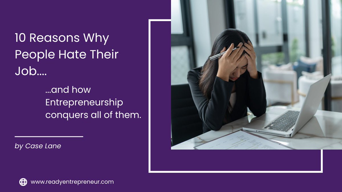 CaseLaneWorld's tweet image. Many people stay stuck in jobs they resent, but #entrepreneurship offers a path out—allowing you to trade stress and limitation for purpose, autonomy, and self-created opportunity. Read the full blog post at readyentrepreneur.com/entrepreneursh… #nomoreexcuses #positivechanges #makechanges