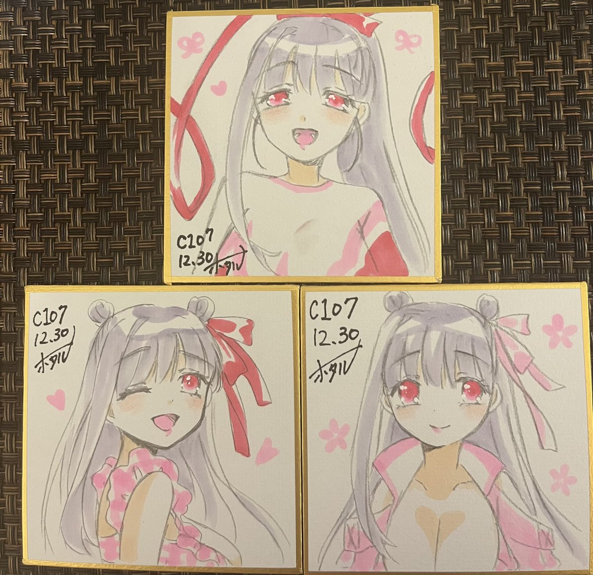 「色紙 パッションリップ 大1.小2.豆3 中はコピックがきれたので買ったら塗りま」|ほたる🎀のイラスト