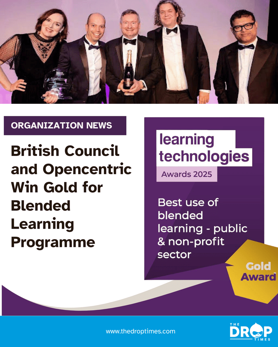 thedroptimes's tweet image. British Council + Opencentric win Gold 🏅 at the 2025 Learning Technologies Awards.

Their ‘In Class’ programme trained 1,600+ teachers, reaching 61,000 learners in Asia.

More via TDT: bit.ly/3YrdB70 

#EdTech #BlendedLearning #LearningTech #Education