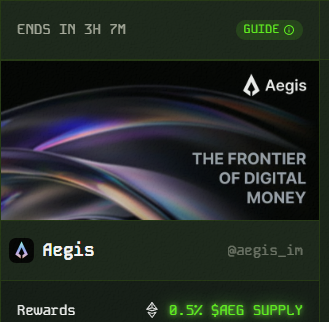 3H at the end of the <a href="/boostdotgg/">Boost</a>  campaign on <a href="/PulseInfra/">Pulse</a> for the project of <a href="/aegis_im/">Aegis</a> 

Who knows what this campaign will bring us, but the project looks promising despite the downturn in the crypto world.

Stay up to date!