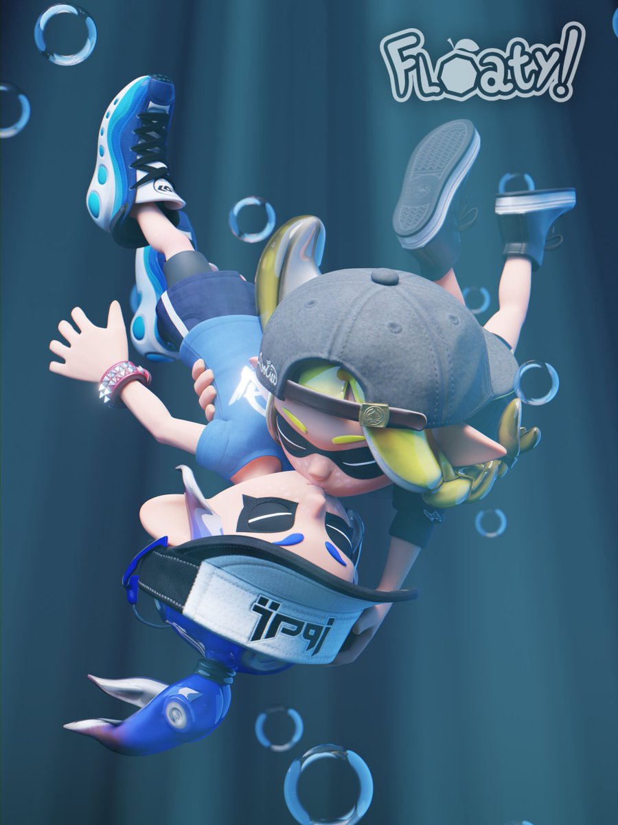 floatayy's tweet image. 🦑🐙💙💛

#SplatBlend