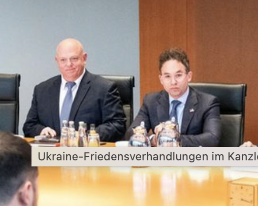 Kann irgendjemand sagen, wer diese beiden Herren sind, die neben Kushner/Witkoff/Grynkewich im Kanzleramt den Ukrainern gegenübersaßen?