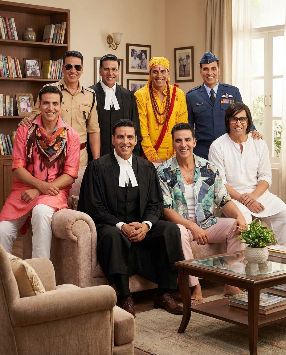 its_aksquad's tweet photo. Welcome to the Akshay Kumar Cinematic Universe🔥

[Jolly LLB, Kesari2, Bhool bhulaiyaa, houseful, Action Replay, Sky Force, Sooryavanshi, Khiladi786, Al Trend, Viral]

#AkshayKumar𓃵 https://t.co/d0izh89H3y