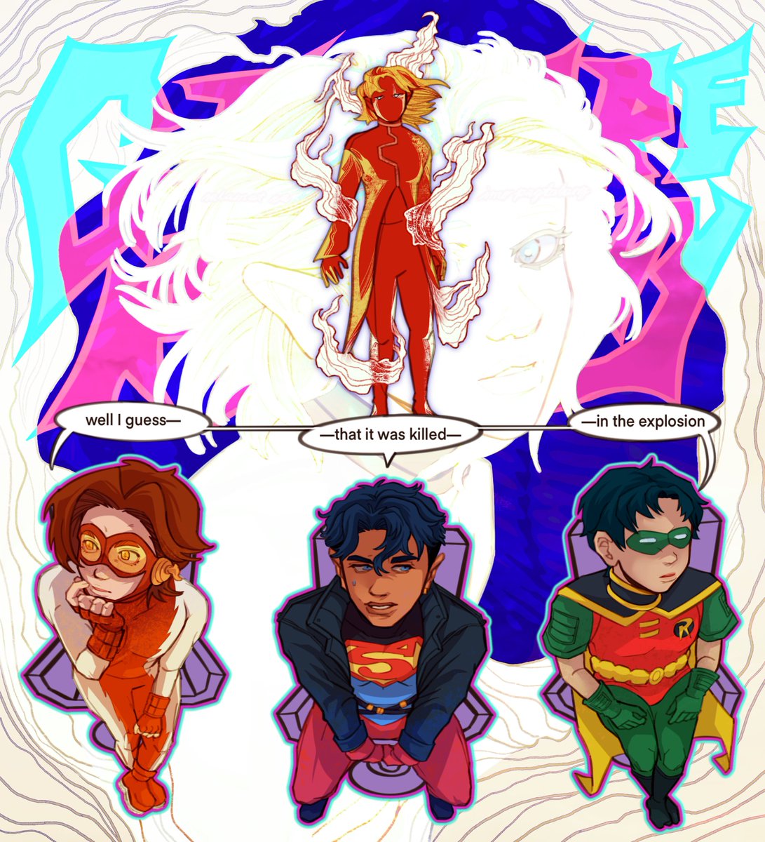dakokonutnut1's tweet image. can'ya keep a secret #yj98 #superboy #timdrake #bartallen #gretahayes