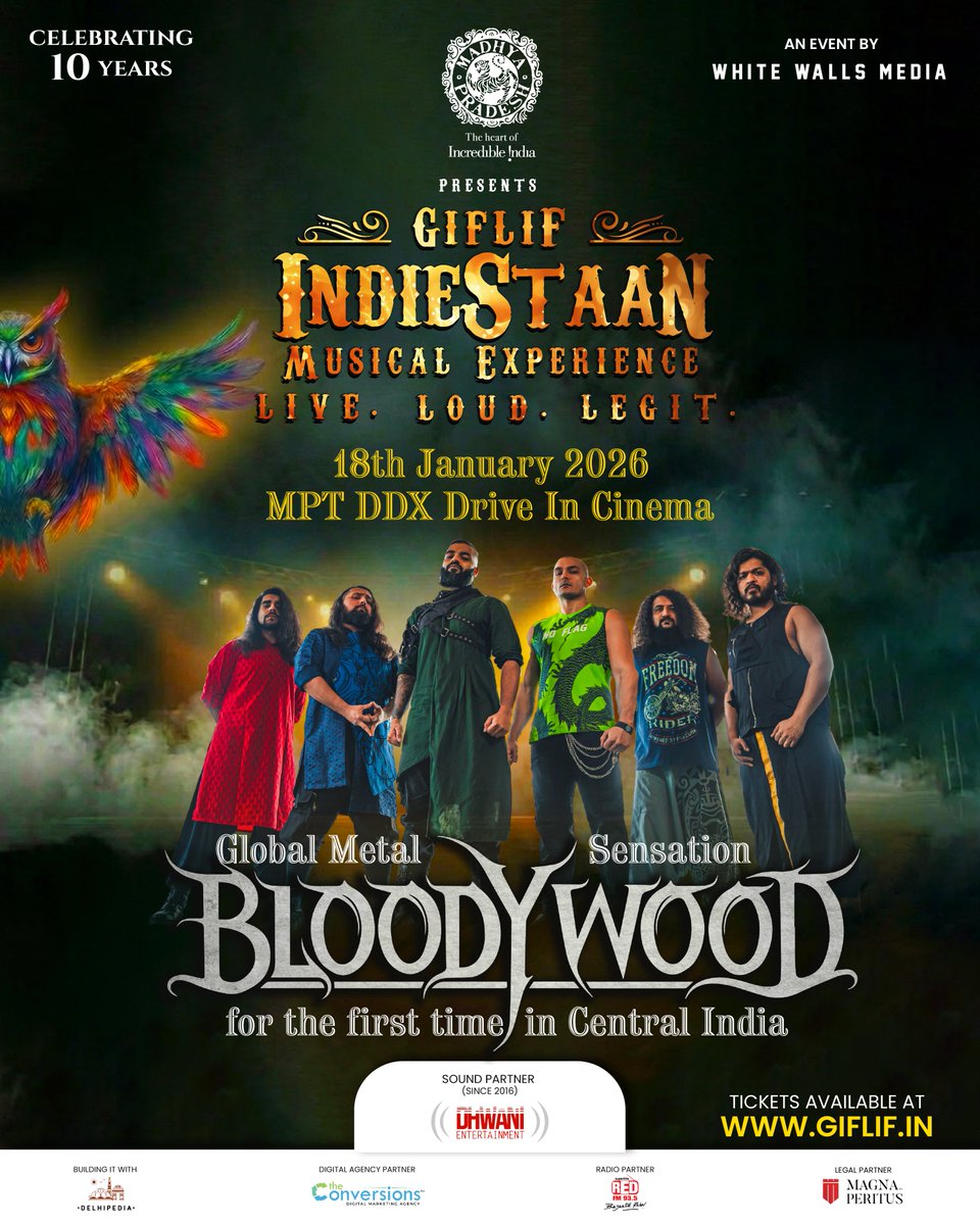 It's official. 🔥
BLOODYWOOD x GIFLIF IndieStaan Musical Experience. Central India. First time.
LIVE. LOUD. LEGIT.
18 Jan 2026 | Bhopal
🎟️ giflif.in
#GIFLIFIndieStaan #Bloodywood #AwaazUthao