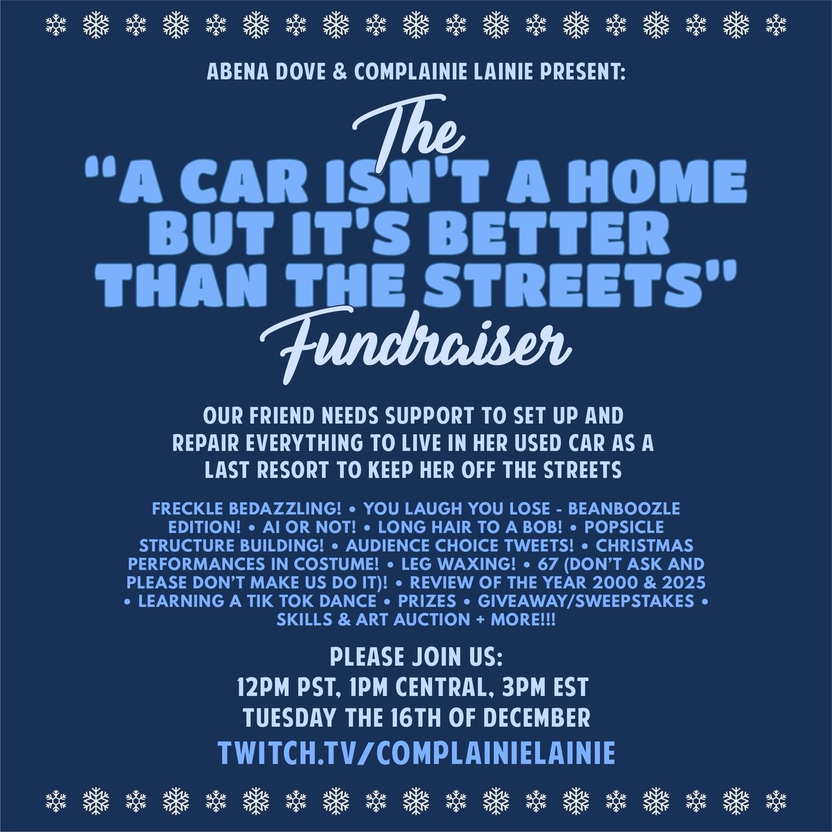 PeganoxTV's tweet photo. TOMORROW 

Go help my friend raise money for a homeless comrade !

Theyll have plenty of entertainment 
Information in the images !♡
Link below https://t.co/myakTCmOuV