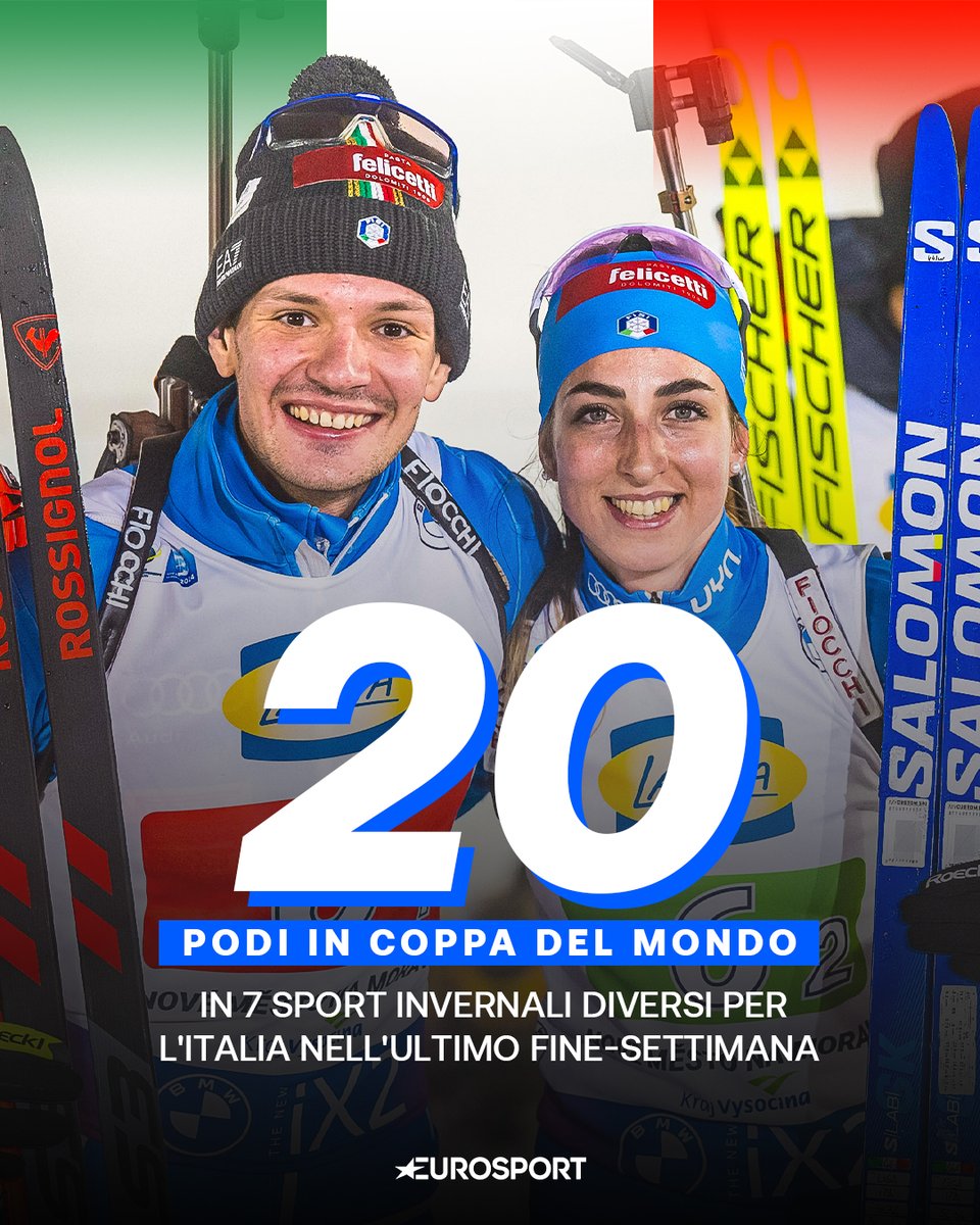 Eurosport_IT's tweet image. RAGAZZI MA CHE WEEKEND È STATO?! ❄️🇮🇹

🍿 5 vittorie e 20 podi in Coppa del Mondo da giovedì a domenica per l'Italia degli sport invernali!