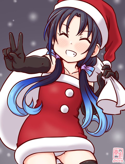 「んん、何だってぇ? メリクリだぁ? かぁーっ!何だその冬祭りは!? あたいも混ぜろってー!!!」 #艦これ版真剣お絵描き60分一本勝負_20251215 #涼風