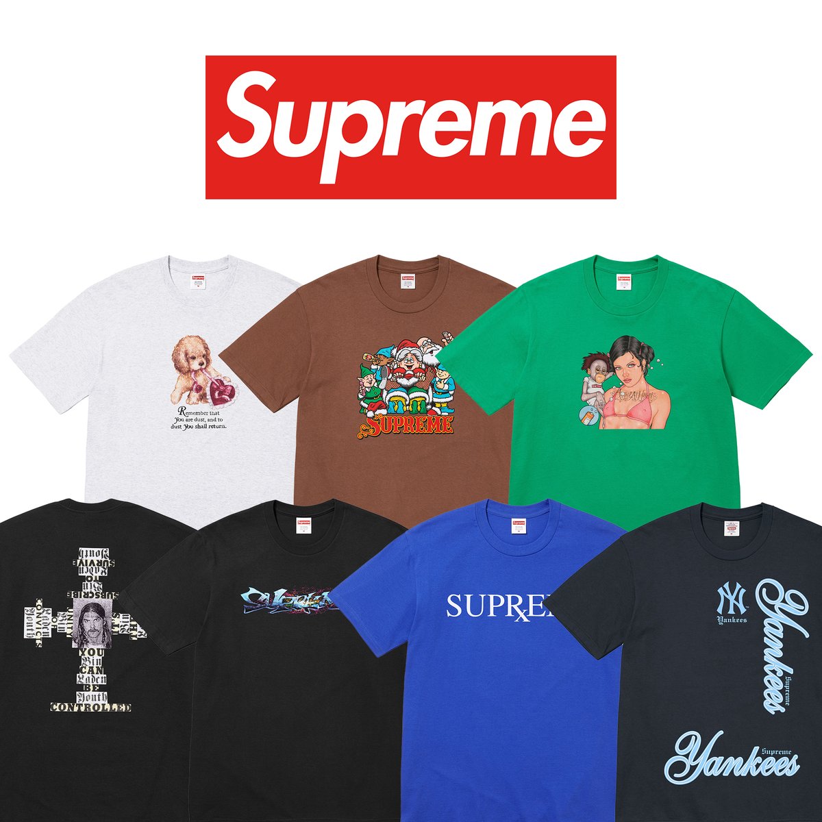 Supreme Winter Tees releasing this Thursday 🔥 Which one is your