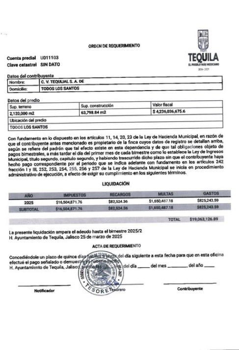 No conozco al alcalde de Tequila. Lo que sí reconozco es que este episodio refleja una lucha histórica y permanente de muchos municipios frente a grandes empresas o concesiones federales que, amparadas en su poder económico o en vacíos legales, se resisten a cumplir con el pago