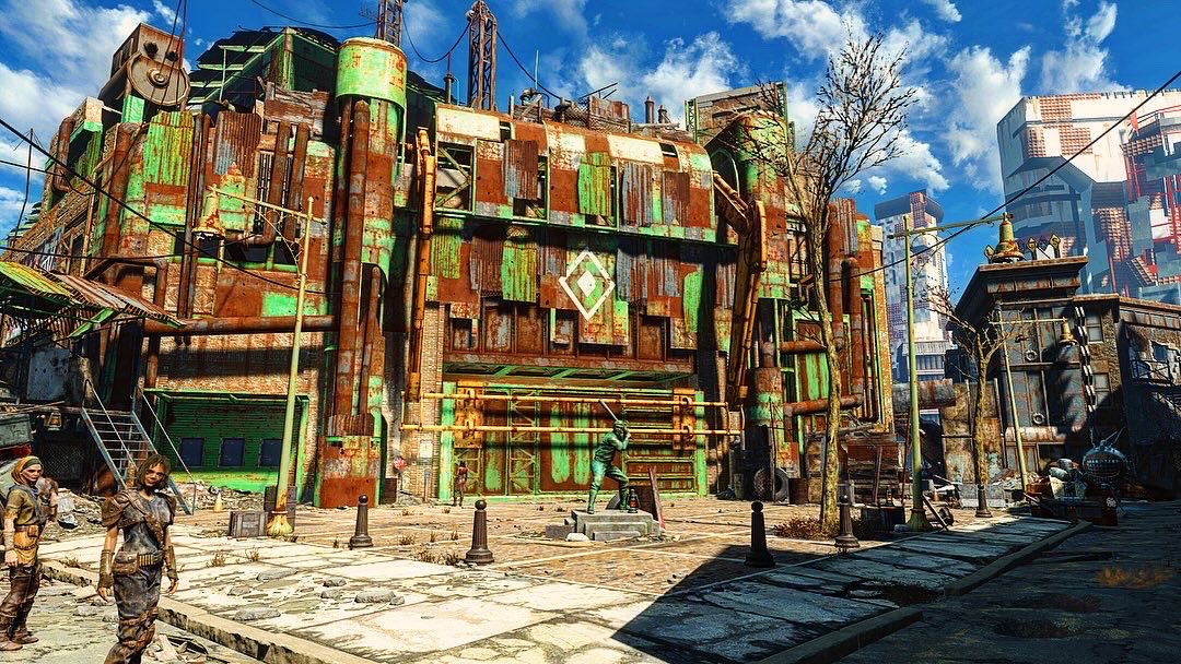 Diamond City, also referred to as the "Great Green Jewel," is a fortified settlement in the Fen’s neighborhood of Boston in Fallout 4. It was built within Fenway Park, a pre-War baseball stadium.

#Fallout4 #DigitalPhotography
