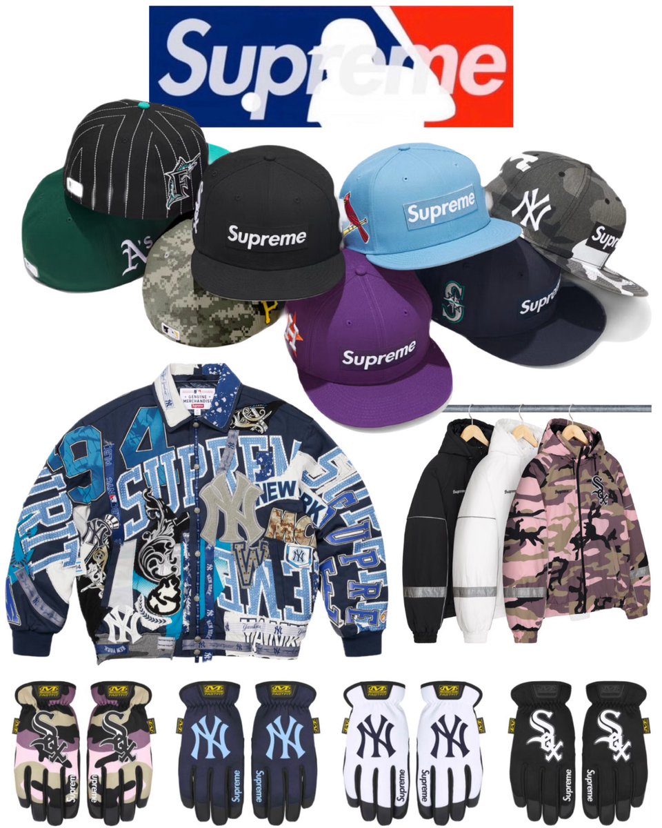 Supreme x MLB Teams 🏟️ We are set to see the Yankees and White