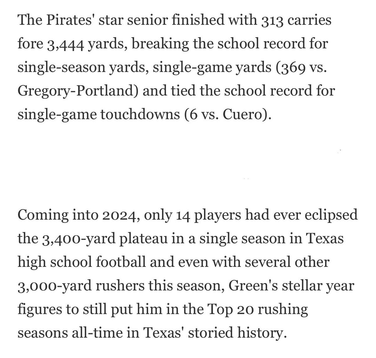 mykhagreen2's tweet image. Final stats‼️‼️:
3,444 RUSHING🌟(school record)
48 TDs 🌟(school record)
313 CARRIES 🌟
369 SINGLE-GAME RUSHING YARDS 🌟(school record)
6 SINGLE-GAME TDs 🌟(school record)
TOP 20 ALL-TIME SINGLE-SEASON RUSHING YARDS 🌟🌟🌟