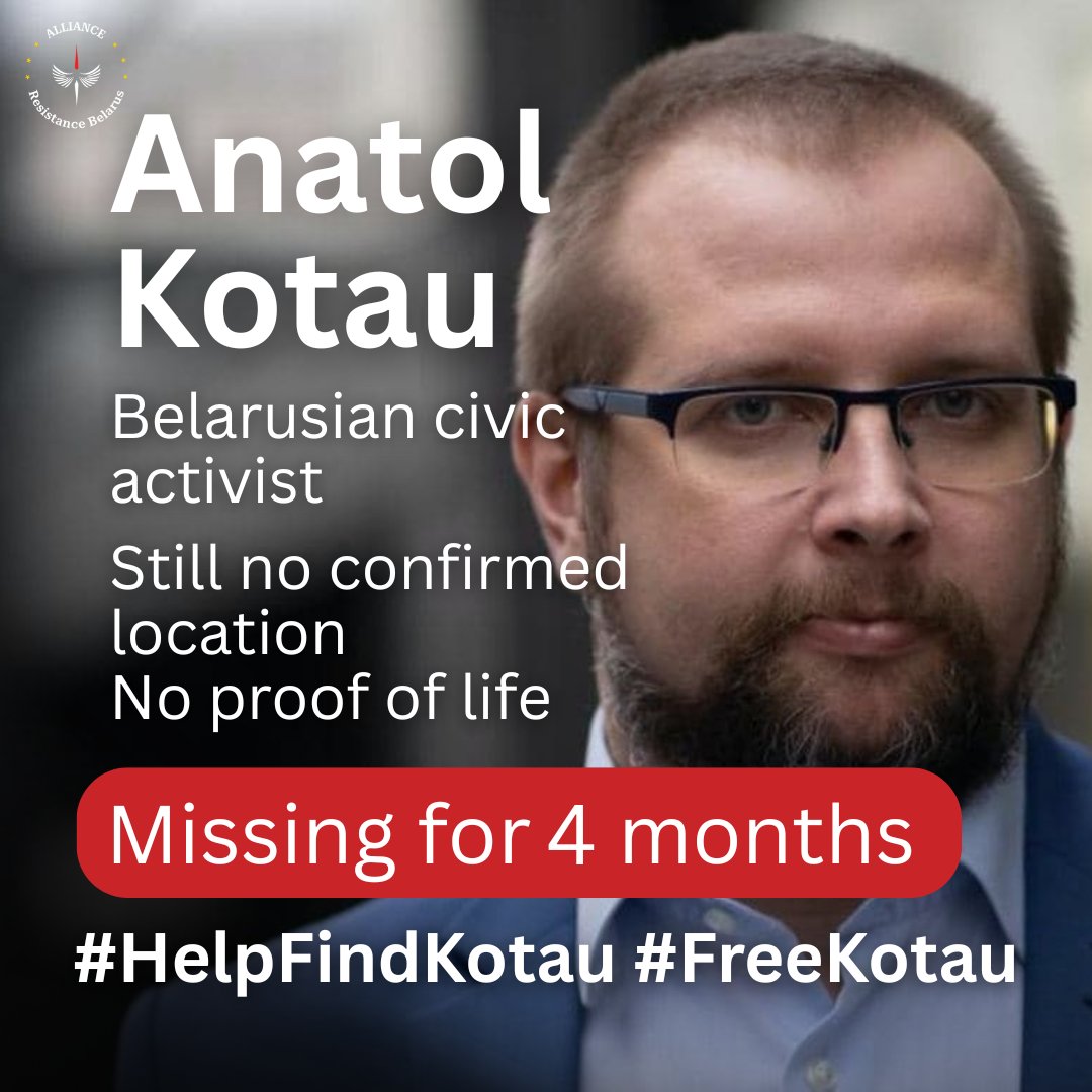 Anatol Kotau was key in launching the release process for Belarusian #PoliticalPrisoners.

His diplomatic work made many decisions and actions possible.

4 months of silence
Help find &amp; free him before it’s too late

#HelpFindKotau #FreeKotau #SaveHisLife
x.com/AllianceBelaru…